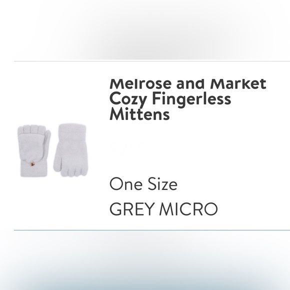 Melrose and Market Accessories - Melrose and market cozy, fingerless mittens Light Gray